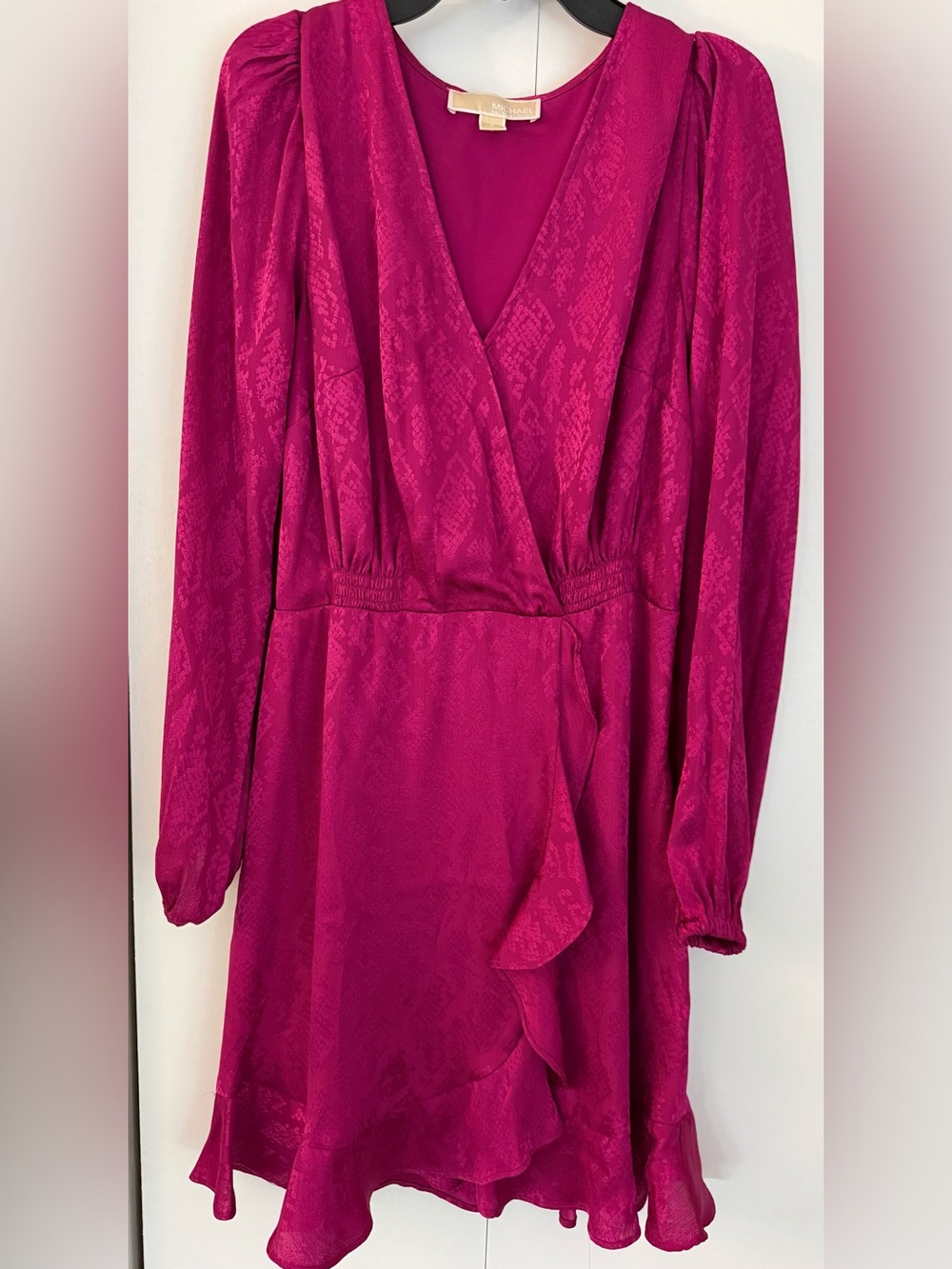 Michael Kors Fuchsia Ruffle Wrap-Like Dress - Picture 4 of 5